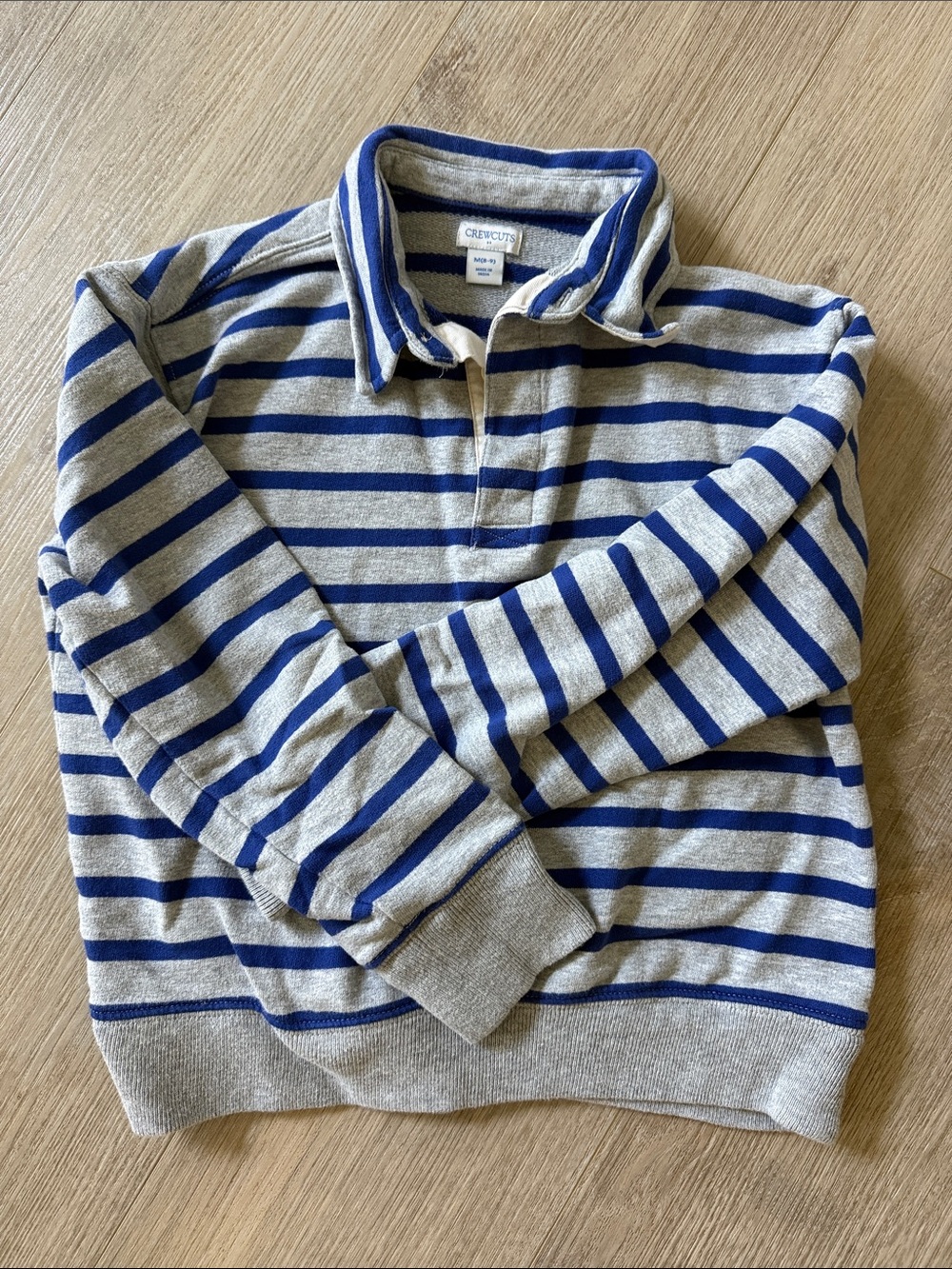 Crewcuts Boy’s Gray & Blue Stripe Pullover